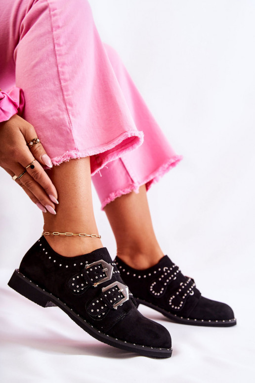 apavi ar sprādzēm Lu Boo melnas krāsas apavi ar sprādzēm Lu Boo melnas krāsas