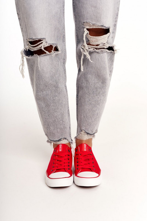 Klasiska modeļa sporta apavi ar līdzenu zoli Big Star DD274339 sarkanas krāsas Klasiska modeļa sporta apavi ar līdzenu zoli Big Star DD274339 sarkanas krāsas