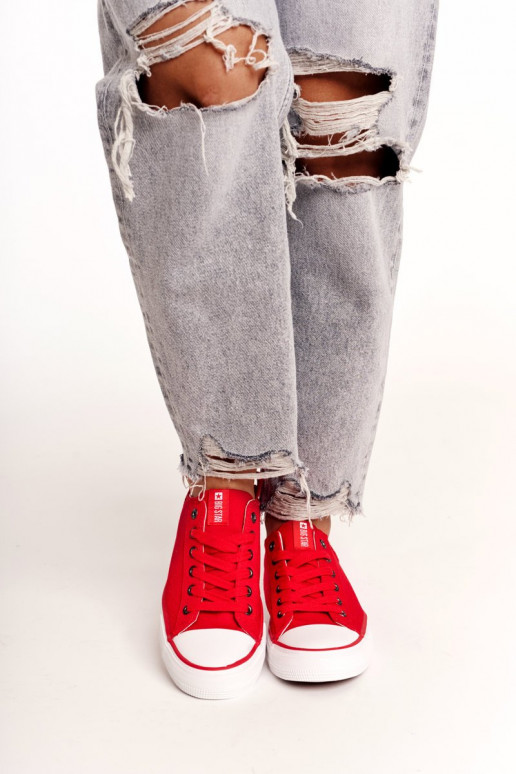 Klasiska modeļa sporta apavi ar līdzenu zoli Big Star DD274339 sarkanas krāsas Klasiska modeļa sporta apavi ar līdzenu zoli Big Star DD274339 sarkanas krāsas