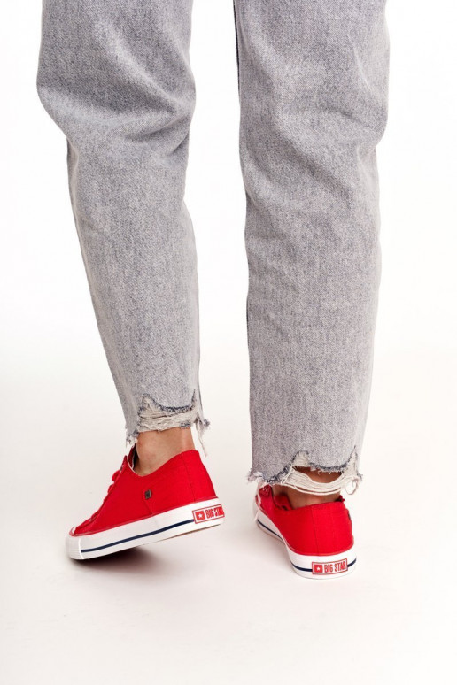 Klasiska modeļa sporta apavi ar līdzenu zoli Big Star DD274339 sarkanas krāsas Klasiska modeļa sporta apavi ar līdzenu zoli Big Star DD274339 sarkanas krāsas