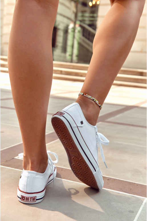 Klasiska modeļa sporta apavi ar līdzenu zoli Big Star DD274336 baltas krāsas Klasiska modeļa sporta apavi ar līdzenu zoli Big Star DD274336 baltas krāsas