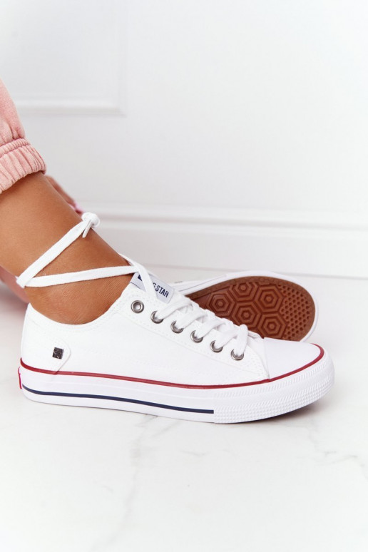 Klasiska modeļa sporta apavi ar līdzenu zoli Big Star DD274336 baltas krāsas Klasiska modeļa sporta apavi ar līdzenu zoli Big Star DD274336 baltas krāsas