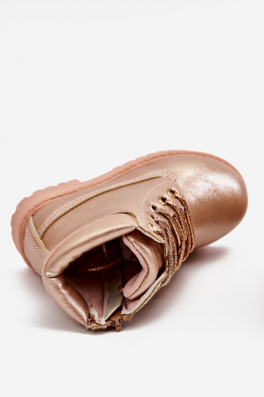 Vaikiški suvarstomi aulinukai pašiltinti rausvo aukso spalvos Dexter