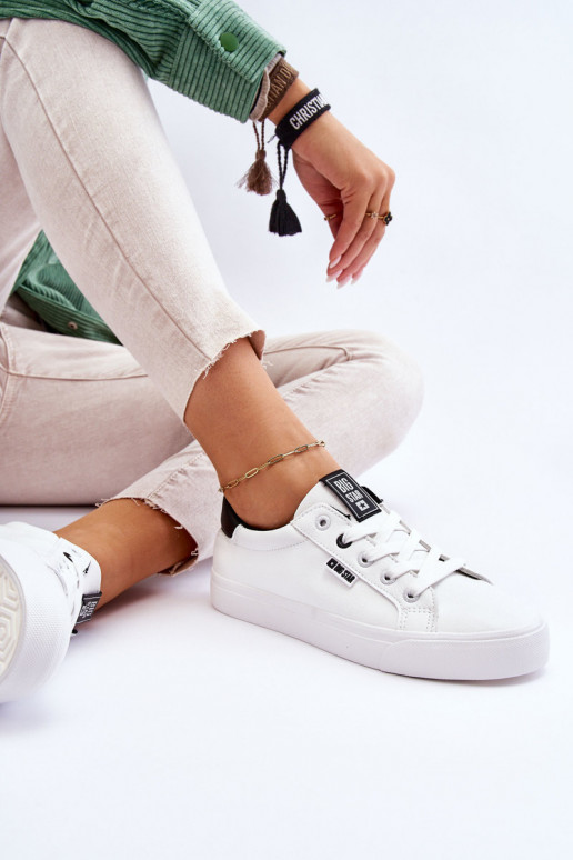 Stilīgi sporta apavi no dabīgas ādas Big Star EE274312 Baltas-melnas krāsas Stilīgi sporta apavi no dabīgas ādas Big Star EE274312 Baltas-melnas krāsas