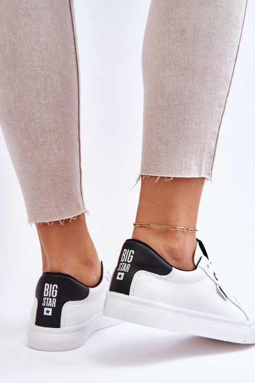 Stilīgi sporta apavi no dabīgas ādas Big Star EE274312 Baltas-melnas krāsas Stilīgi sporta apavi no dabīgas ādas Big Star EE274312 Baltas-melnas krāsas