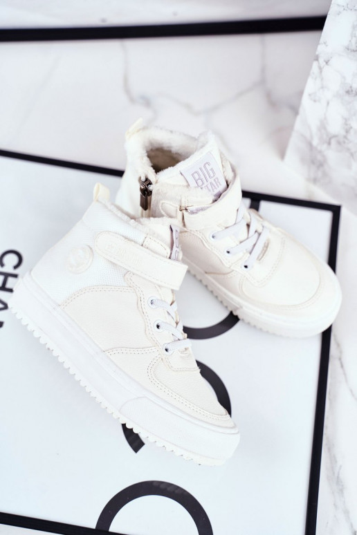 Bērnu apavi siltināti Sportiska stila apavi Big Star GG374041 baltas krāsas