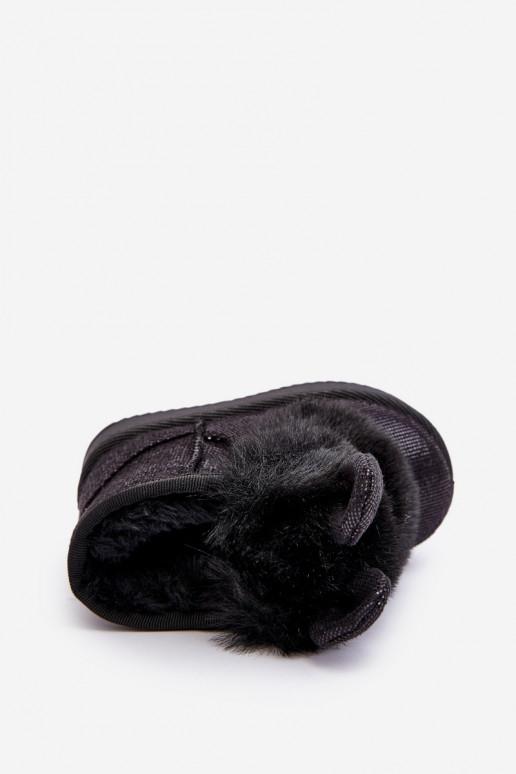 Sniega apavi siltināti ar kažokādu  melnas krāsas Betty