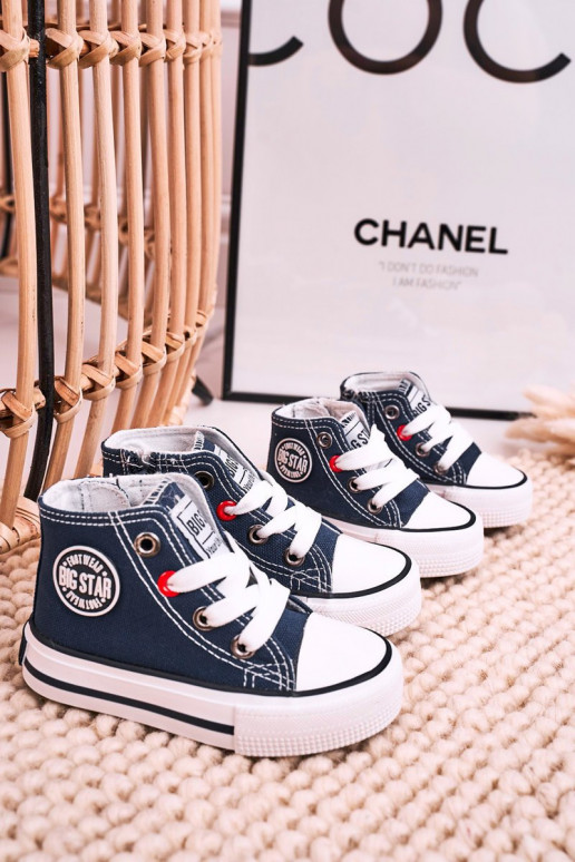 Bērnu apavi tõmblukuga ar rāvējslēdzējiem BIG STAR HH374189 tumši zilas krāsas Bērnu apavi tõmblukuga ar rāvējslēdzējiem BIG STAR HH374189 tumši zilas krāsas