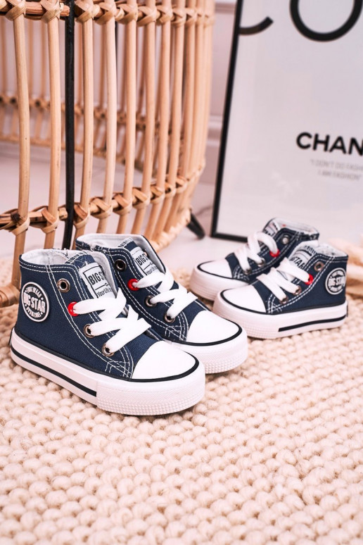 Bērnu apavi tõmblukuga ar rāvējslēdzējiem BIG STAR HH374189 tumši zilas krāsas Bērnu apavi tõmblukuga ar rāvējslēdzējiem BIG STAR HH374189 tumši zilas krāsas