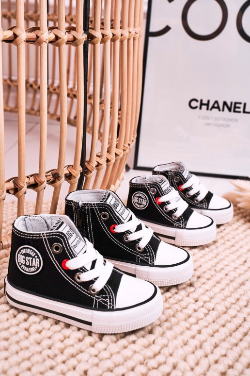 Bērnu apavi tõmblukuga ar rāvējslēdzējiem BIG STAR HH374188 melnas krāsas Bērnu apavi tõmblukuga ar rāvējslēdzējiem BIG STAR HH374188 melnas krāsas