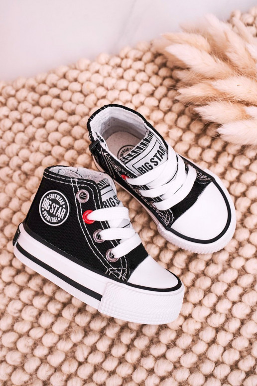 Bērnu apavi tõmblukuga ar rāvējslēdzējiem BIG STAR HH374188 melnas krāsas Bērnu apavi tõmblukuga ar rāvējslēdzējiem BIG STAR HH374188 melnas krāsas