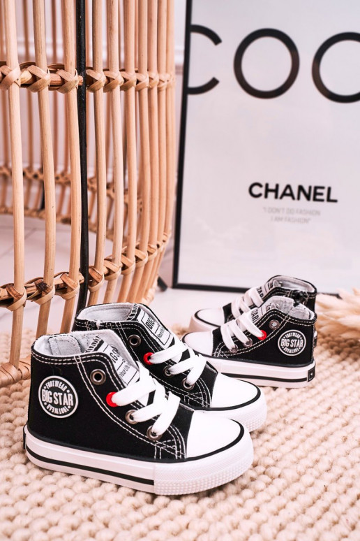 Bērnu apavi tõmblukuga ar rāvējslēdzējiem BIG STAR HH374188 melnas krāsas Bērnu apavi tõmblukuga ar rāvējslēdzējiem BIG STAR HH374188 melnas krāsas