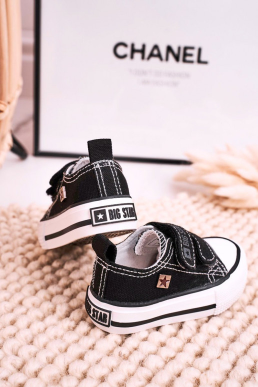 Bērnu brīvā laika apavi ar lipīgām aizdarēm BIG STAR HH374200 melnas krāsas