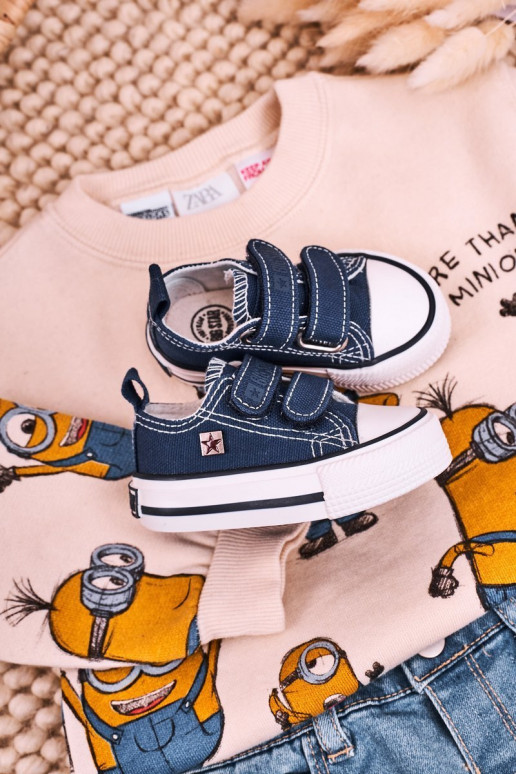 Bērnu brīvā laika apavi ar lipīgām aizdarēm BIG STAR HH374201 tumši zilas krāsas Bērnu brīvā laika apavi ar lipīgām aizdarēm BIG STAR HH374201 tumši zilas krāsas