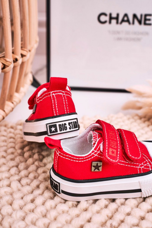 Bērnu brīvā laika apavi ar lipīgām aizdarēm BIG STAR HH374202 sarkanas krāsas Bērnu brīvā laika apavi ar lipīgām aizdarēm BIG STAR HH374202 sarkanas krāsas