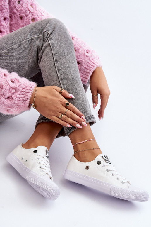 Klasiska modeļa sporta apavi ar līdzenu zoli BIG STAR AA274010 baltas krāsas