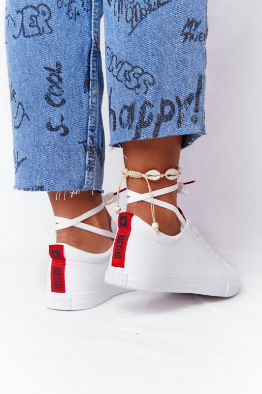 Stilīgi sporta apavi no dabīgas ādas  BIG STAR DD274685 baltas krāsas