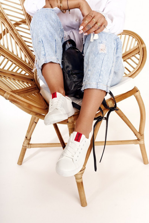 Stilīgi sporta apavi no dabīgas ādas  BIG STAR DD274685 baltas krāsas