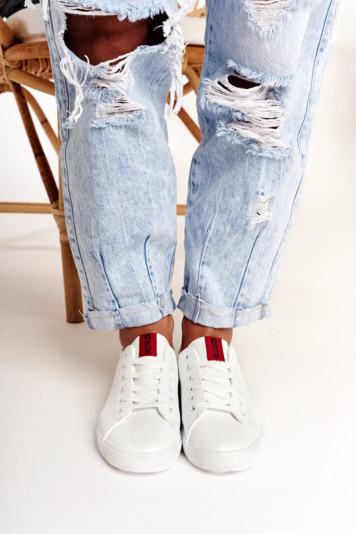 Stilīgi sporta apavi no dabīgas ādas  BIG STAR DD274685 baltas krāsas