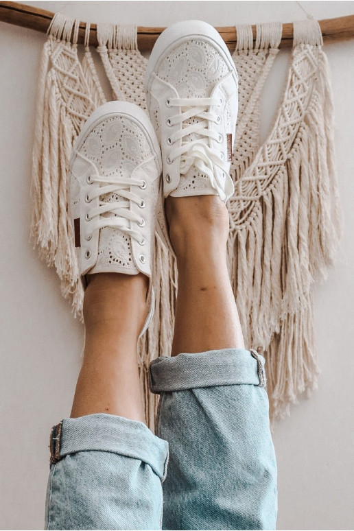 Ar mežģīnēm Sporta apavi BIG STAR W274925 baltas krāsas