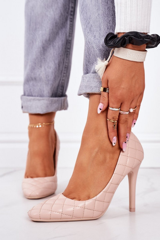 Eleganta stila valdziņš augstpapēžu kurpes smilšu krāsas Rosanna