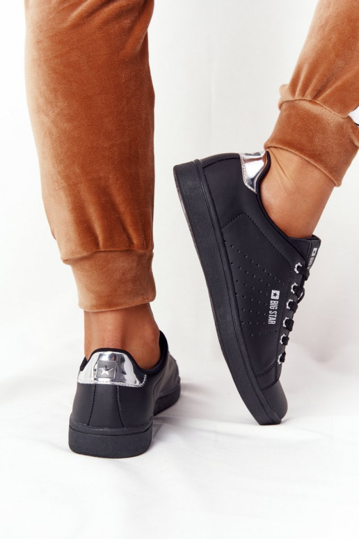 Stilīgi sporta apavi no dabīgas ādas BIG STAR DD274586 -Sudraba krāsas