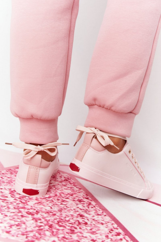 Stilīgi sporta apavi no dabīgas ādas CROSS JEANS HH2R4004C Rozā krāsas Stilīgi sporta apavi no dabīgas ādas CROSS JEANS HH2R4004C Rozā krāsas