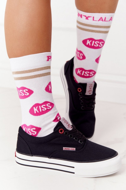 Sporta apavi ar platformu CROSS JEANS FF2R4002C melnas krāsas Sporta apavi ar platformu CROSS JEANS FF2R4002C melnas krāsas