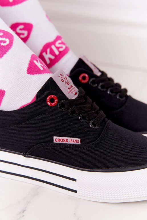 Sporta apavi ar platformu CROSS JEANS FF2R4002C melnas krāsas Sporta apavi ar platformu CROSS JEANS FF2R4002C melnas krāsas