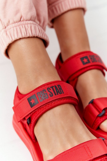 Sportiska stila sandales Big Star HH274A027 sarkanas krāsas 2