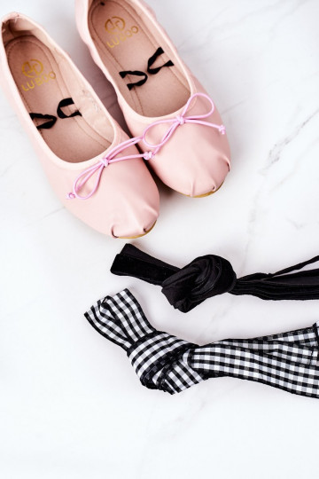 balerīnas ar bantītēm Lu Boo Rozā krāsas 2