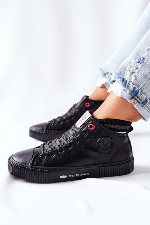 sieviešu puszābaki Cross Jeans  melnas krāsas II2R4021 sieviešu puszābaki Cross Jeans  melnas krāsas II2R4021