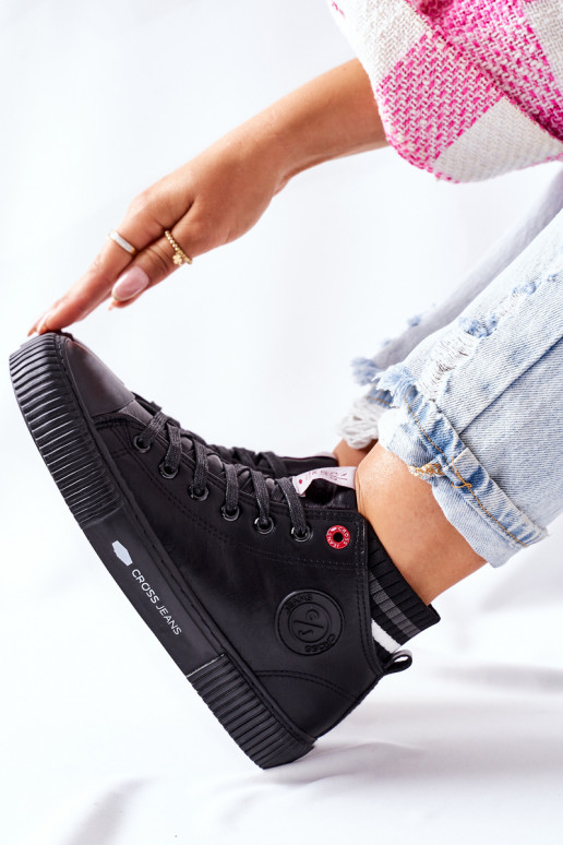 sieviešu puszābaki Cross Jeans  melnas krāsas II2R4021 sieviešu puszābaki Cross Jeans  melnas krāsas II2R4021