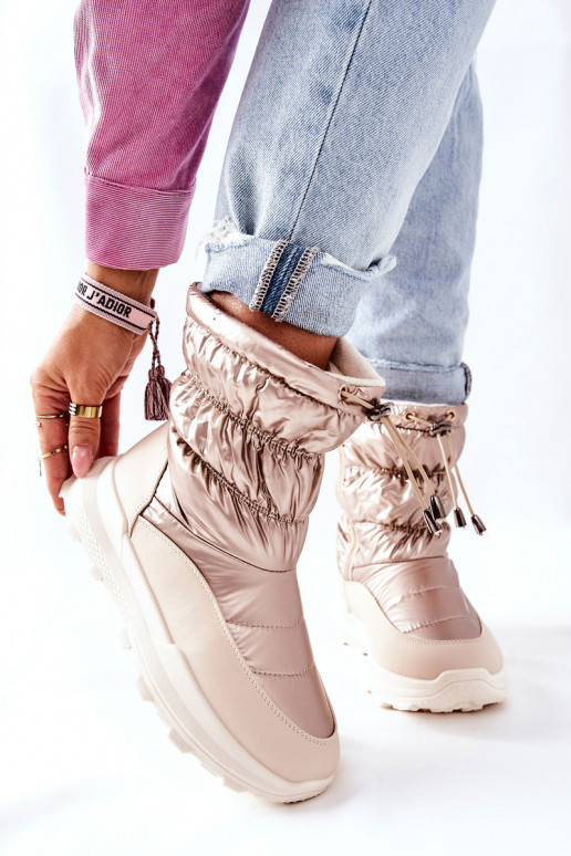 siltināti sniega apavi ar rāvējslēdzējiem Zelta krāsas Starbone siltināti sniega apavi ar rāvējslēdzējiem Zelta krāsas Starbone