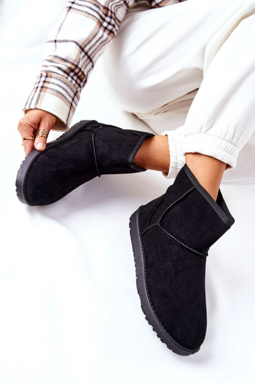 sniega apavi siltināti ar kažokādu melnas krāsas Vicandi sniega apavi siltināti ar kažokādu melnas krāsas Vicandi