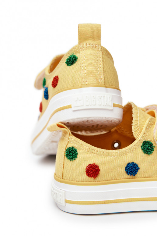 Bērnu brīvā laika apavi ar lipīgām aizdarēm BIG STAR JJ374056 Dzelteni