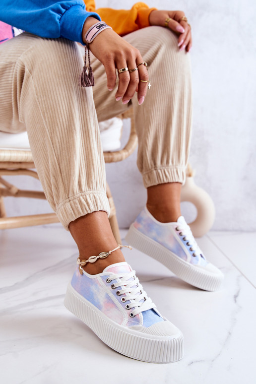 sporta apavi ar līdzenu zoli ar platformu Rozā krāsas Mischa