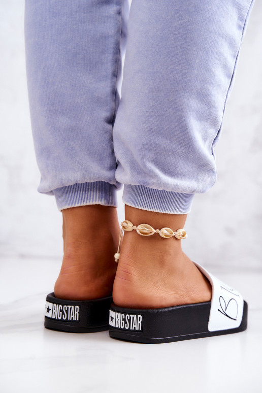 Gumijas sieviešu čības Big Star JJ274A275 -baltas krāsas