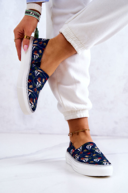 Sporta apavi Slip On Memory Foam Big Star JJ276016 tumši zilas krāsas