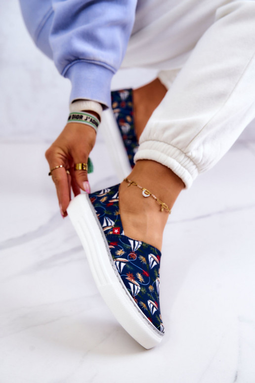 Sporta apavi Slip On Memory Foam Big Star JJ276016 tumši zilas krāsas