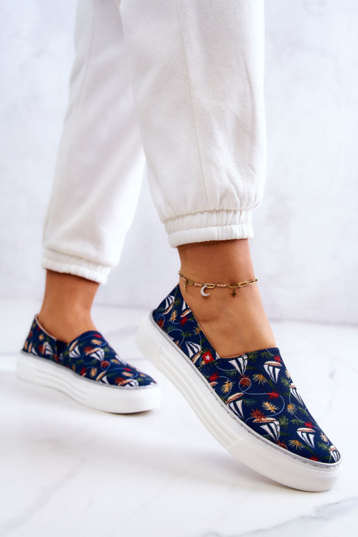 Sporta apavi Slip On Memory Foam Big Star JJ276016 tumši zilas krāsas