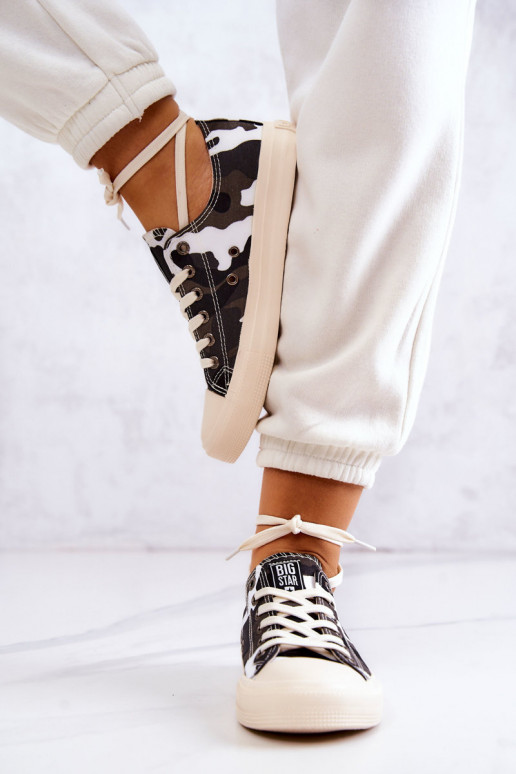 Auduma brīvā laika apavi ar kamuflāžu BIG STAR JJ274237 Baltas-Pelēkas krāsas Auduma brīvā laika apavi ar kamuflāžu BIG STAR JJ274237 Baltas-Pelēkas krāsas