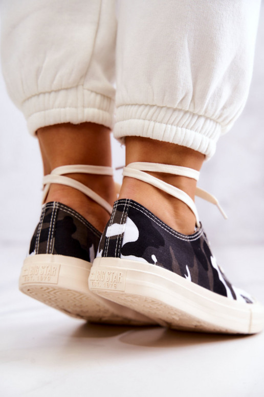 Auduma brīvā laika apavi ar kamuflāžu BIG STAR JJ274237 Baltas-Pelēkas krāsas Auduma brīvā laika apavi ar kamuflāžu BIG STAR JJ274237 Baltas-Pelēkas krāsas