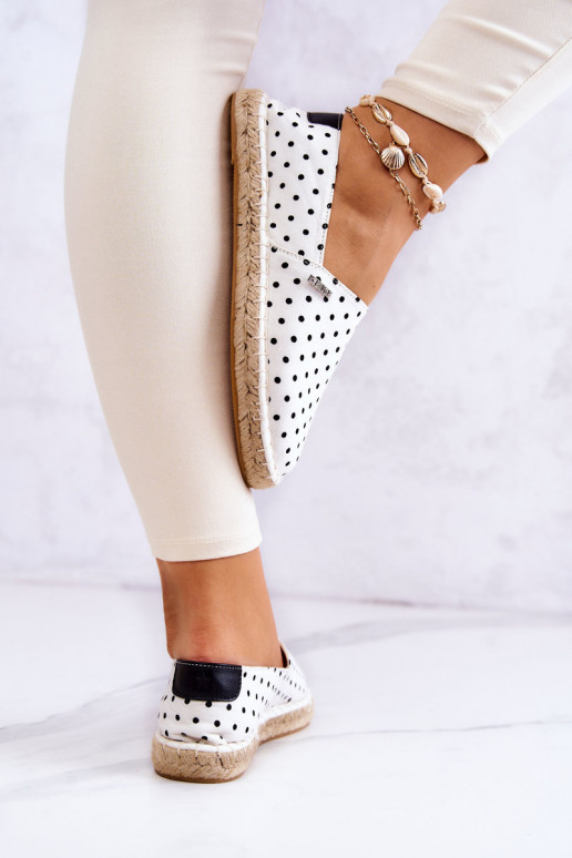 espadrilles ar punktiņiem Big Star JJ274870 baltas krāsas espadrilles ar punktiņiem Big Star JJ274870 baltas krāsas