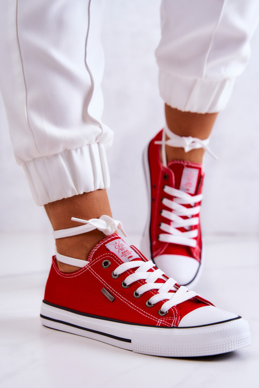 Klasiska modeļa brīvā laika apavi Cross Jeans JJ2R4010C sarkanas krāsas