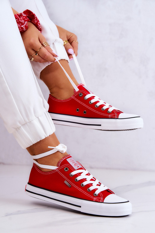 Klasiska modeļa brīvā laika apavi Cross Jeans JJ2R4010C sarkanas krāsas