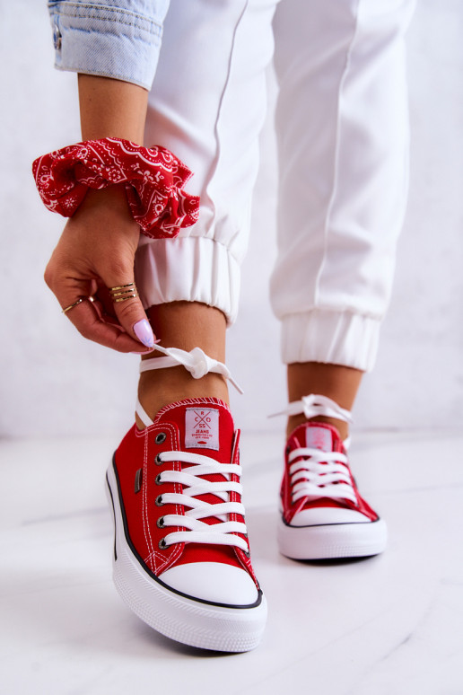 Klasiska modeļa brīvā laika apavi Cross Jeans JJ2R4010C sarkanas krāsas