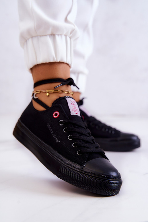 Klasiska modeļa brīvā laika apavi Cross Jeans JJ2R4019C melnas krāsas Klasiska modeļa brīvā laika apavi Cross Jeans JJ2R4019C melnas krāsas