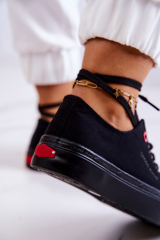 Klasiska modeļa brīvā laika apavi Cross Jeans JJ2R4019C melnas krāsas Klasiska modeļa brīvā laika apavi Cross Jeans JJ2R4019C melnas krāsas