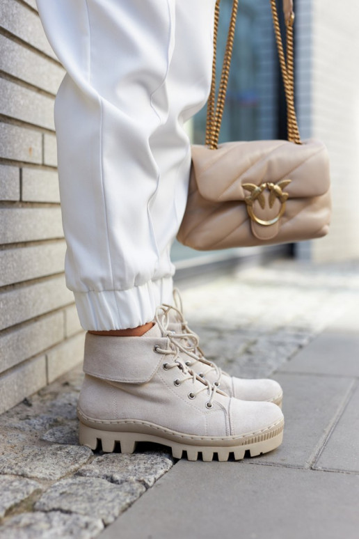 zamšādas Sieviešu puszābaki apavi šņorējami Pelēkas krāsas Dalles zamšādas Sieviešu puszābaki apavi šņorējami Pelēkas krāsas Dalles